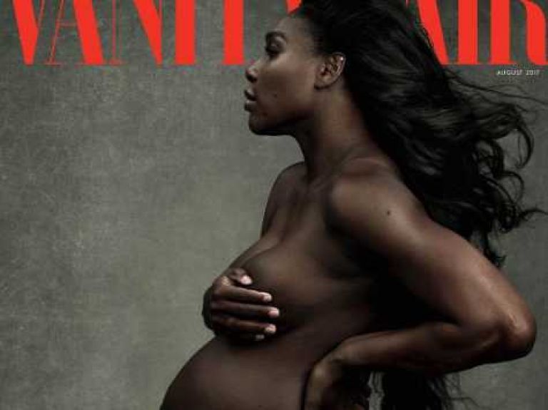 Serena Williams, embarazada de más de seis meses, ha posado desnuda para la última edición de la revista Vanity Fair, a la que concedió una extensa entrevista en la que expone los detalles de su historia de amor con el empresario Alexis Ohanian.