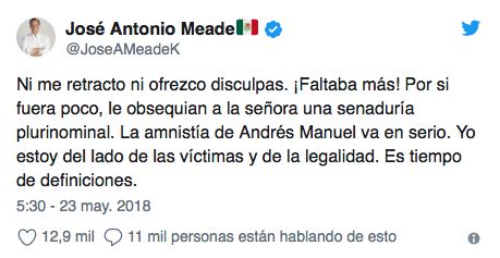 jose Antonio Meade no se disculpa