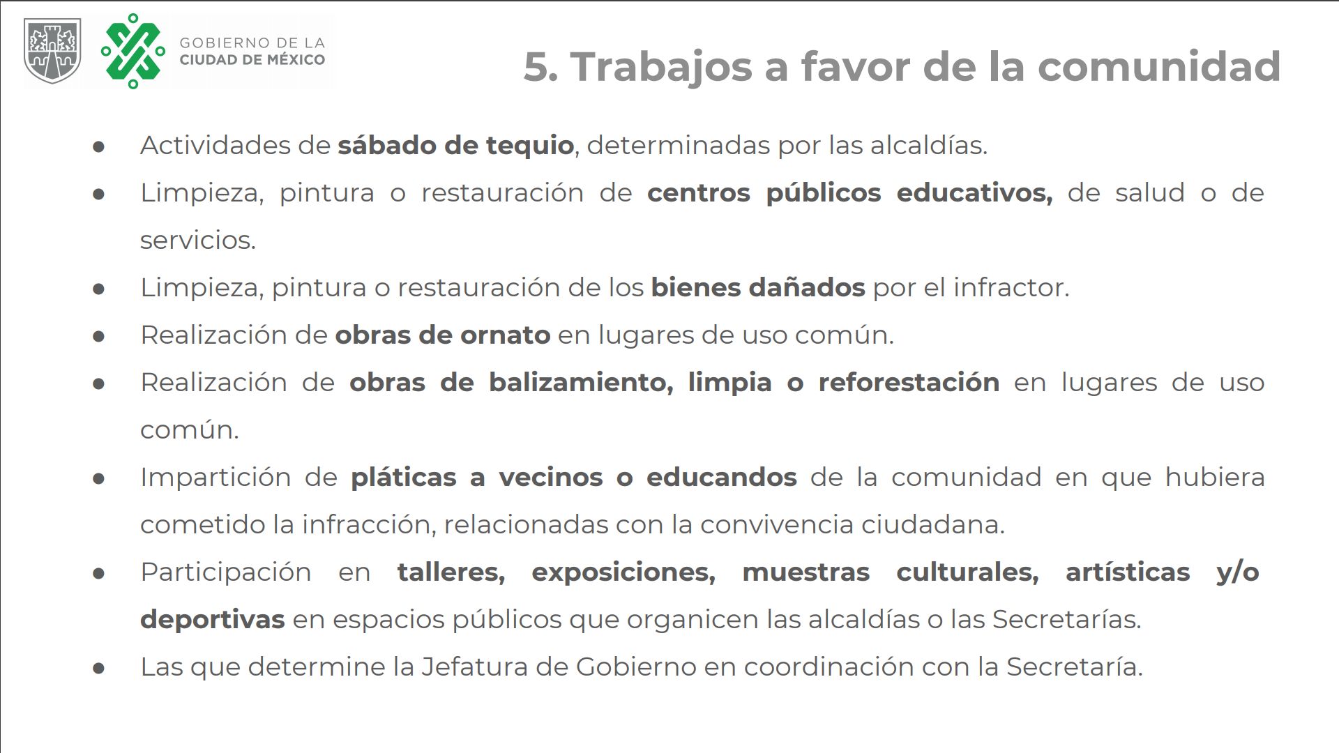 Sanciones de trabajo comunitario